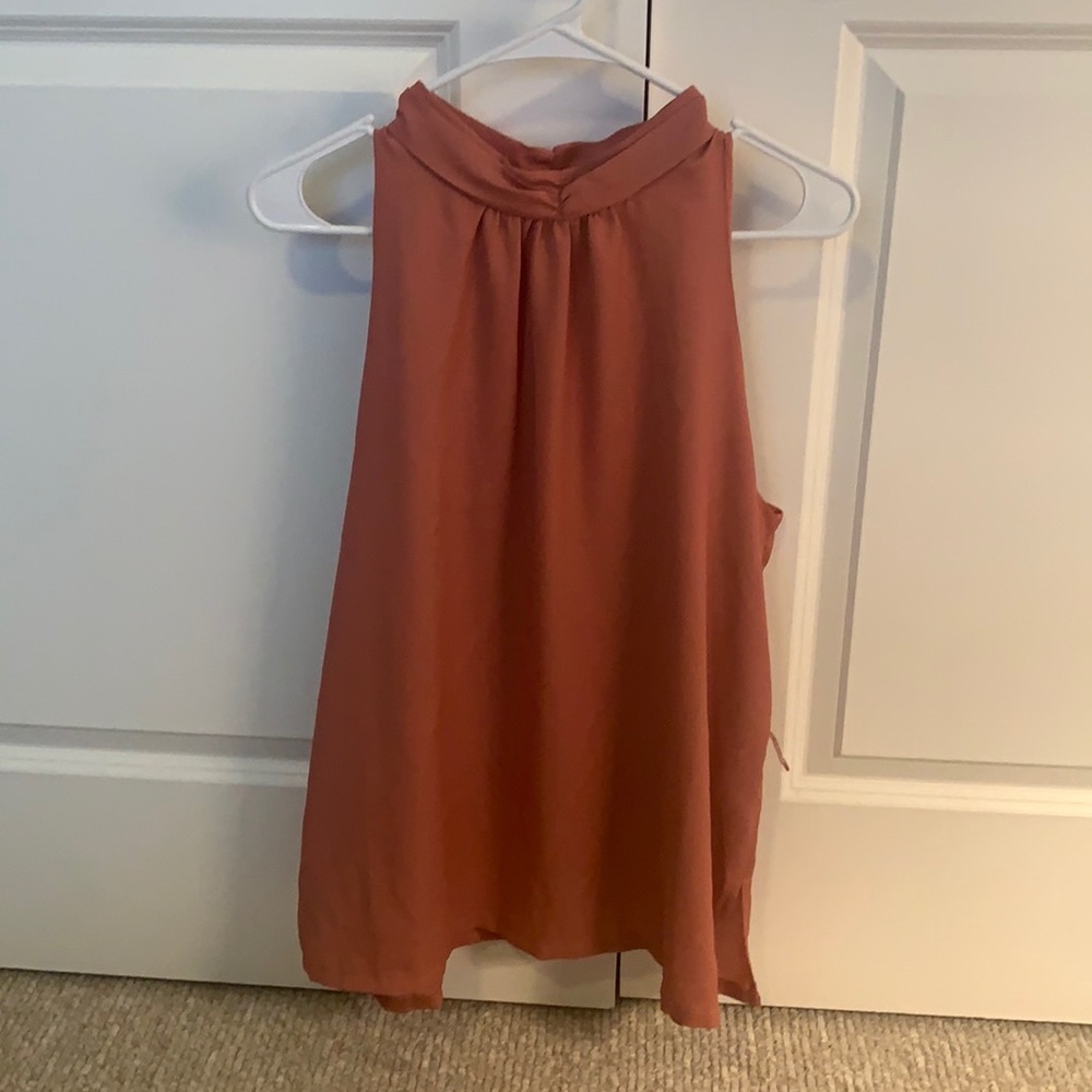 Light pink, XL, mock neck tank top